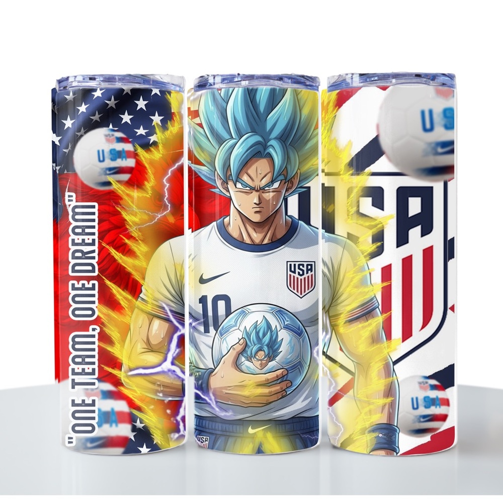 Nike USA Soccer Anime Stainless Tumbler - Blue, Red, White, Yellow